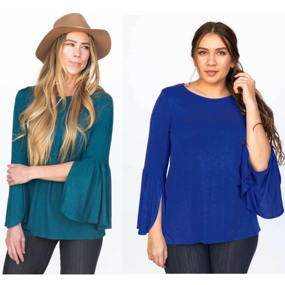 5 for $25 | Agnes and Dora Bell Sleeve Tunic Tops Set (2pc)